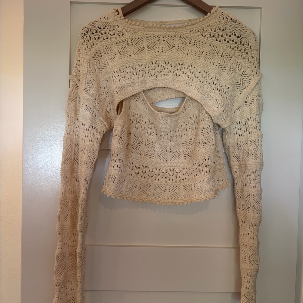 Zara Women’s Crochet Knit Two Piece Top